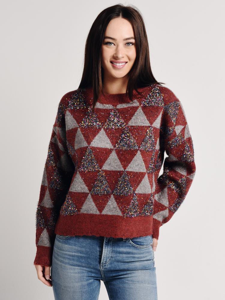 Arkco Triangle Pattern Knit Sweater