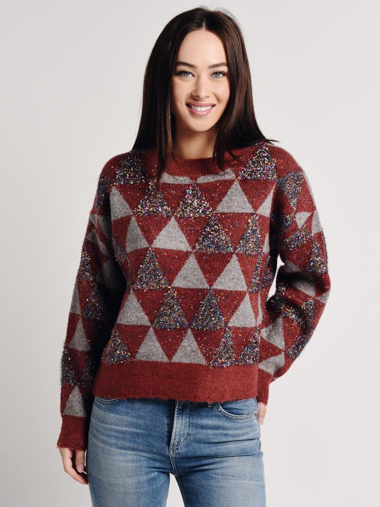 Arkco Triangle Pattern Knit Sweater - Saint Bernard