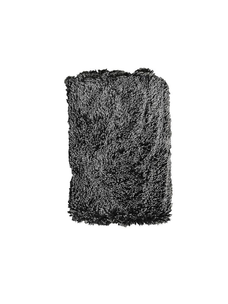 Pandemonium Millinery Silver Tipped Fox In Black Faux Fur Blanket - Saint Bernard