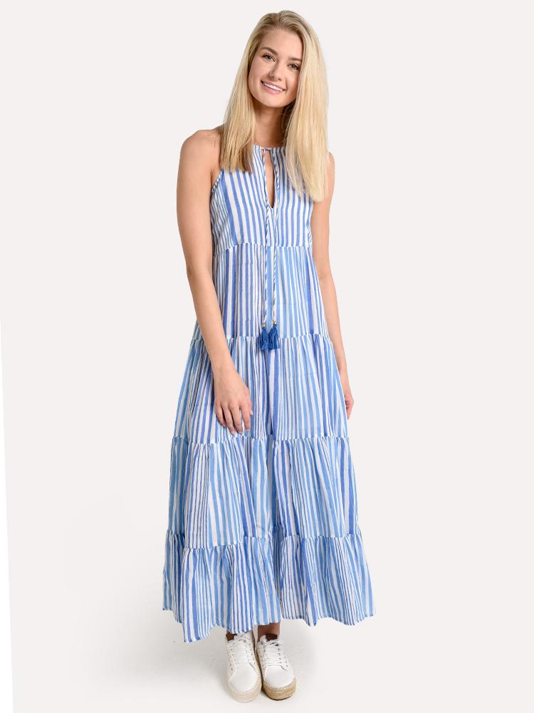 Oliphant Long Tiered Tassel Dress - Saint Bernard
