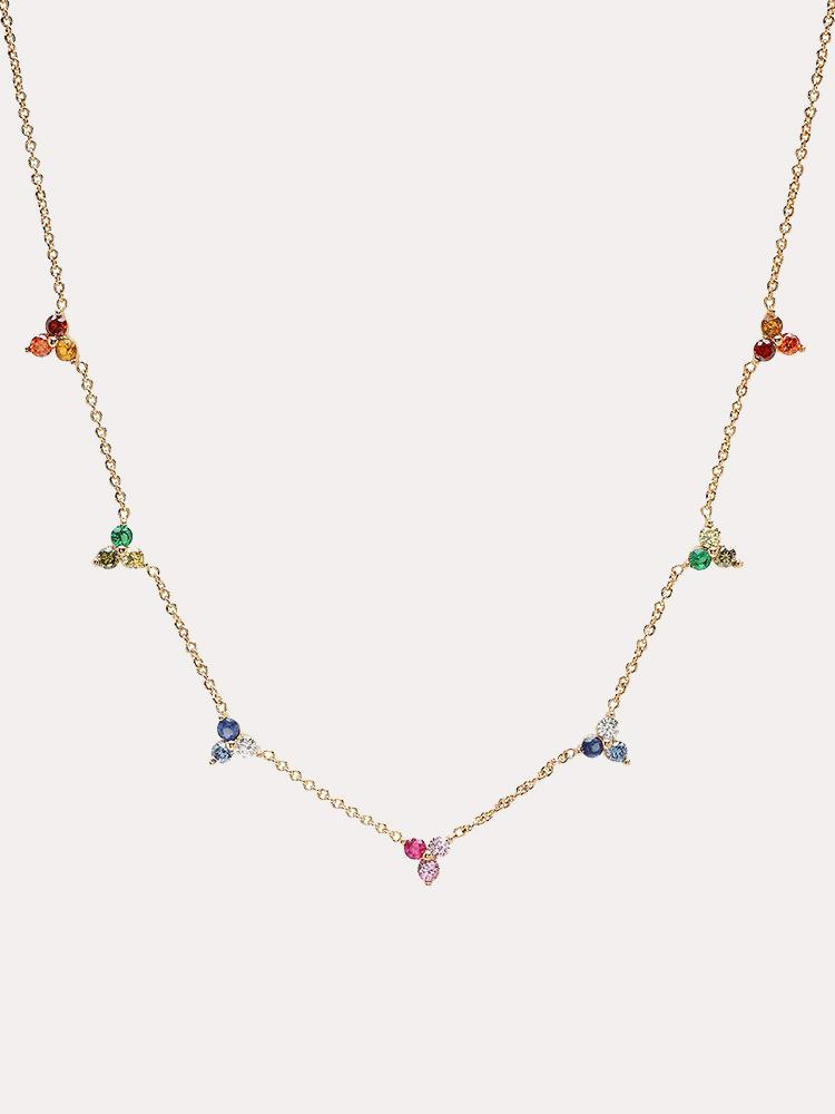 TAI Rainbow Ombre Cluster Necklace