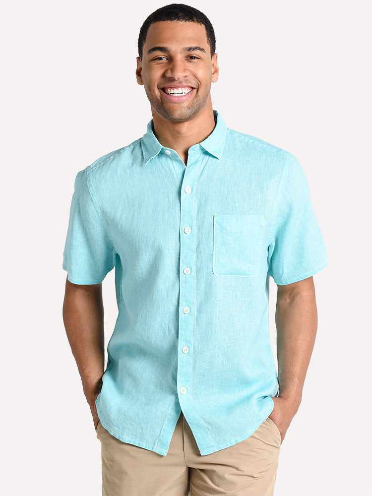 Tommy Bahama Men's Sea Glass Breezer Linen Camp Shirt