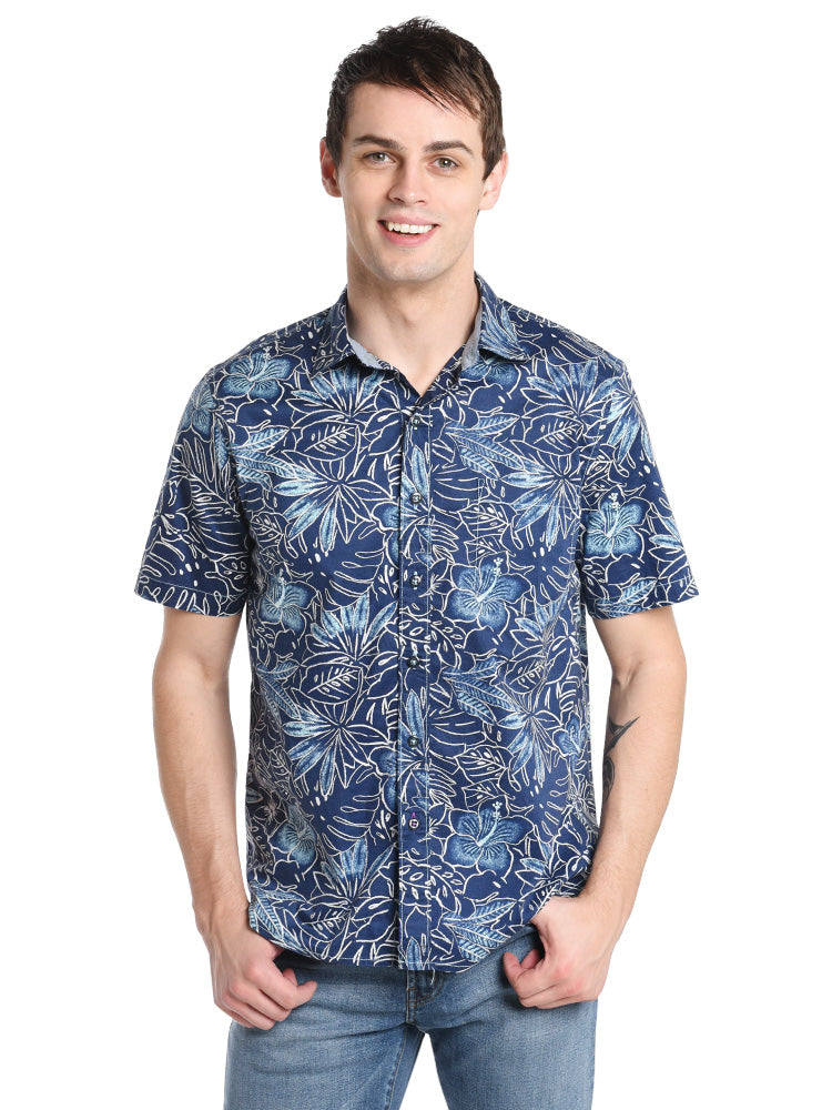 Tommy Bahama Men's Trim Fit Sarasota Sketch Camp Shirt - Saint Bernard