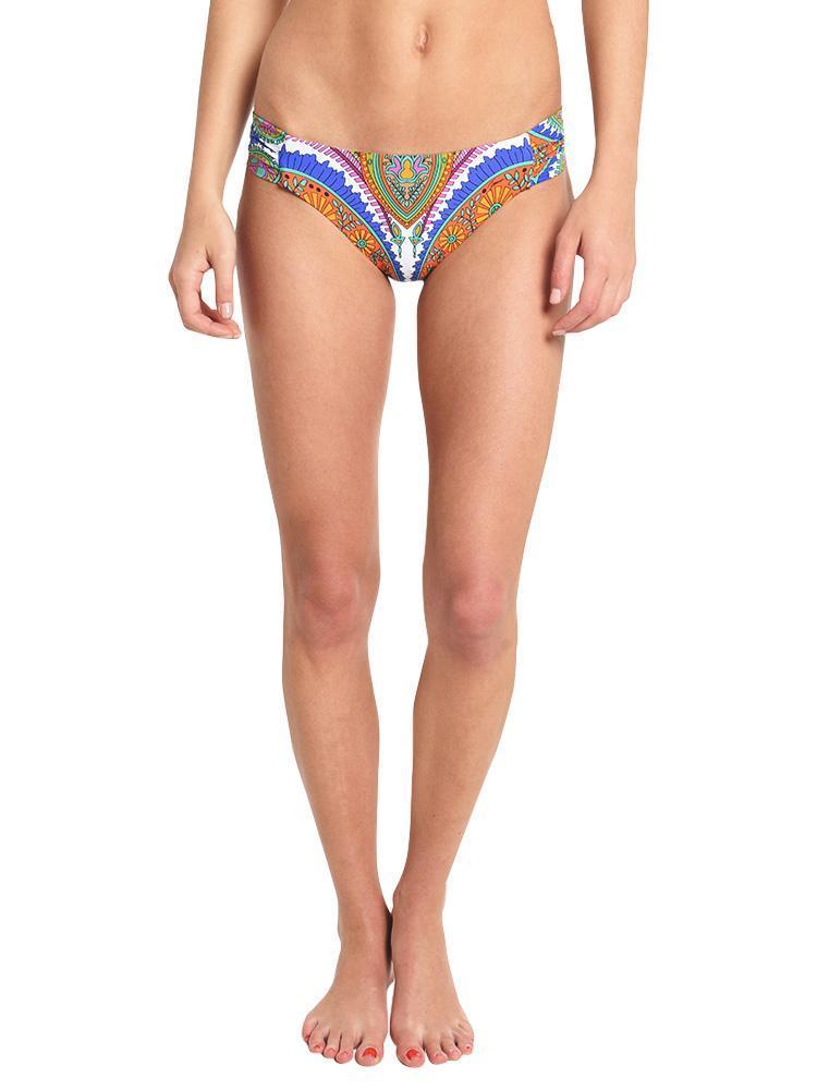 Trina Turk Pacific Paisley Shirred Side Hipster Bikini Bottom - Saint Bernard
