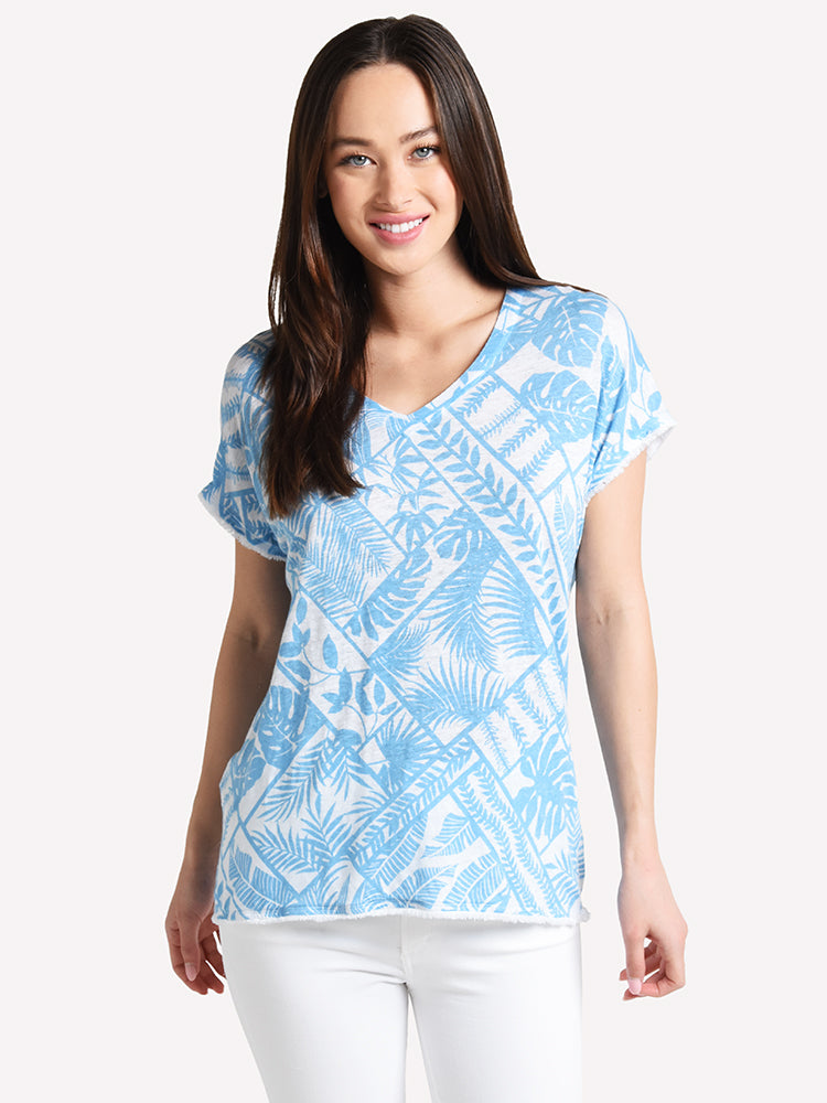 Tommy Bahama Women's Frond Of A Frond Linen T-Shirt - Saint Bernard