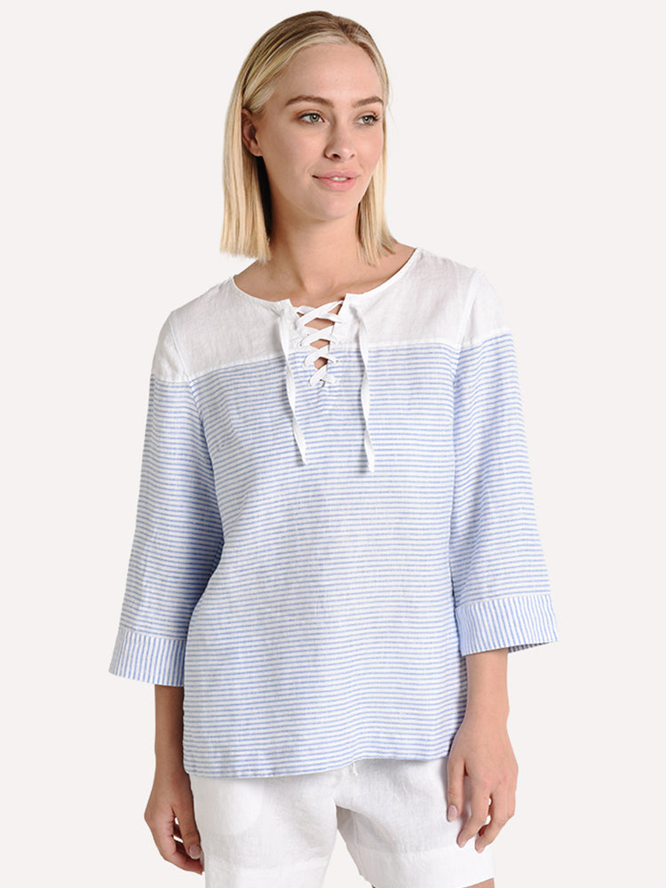 Tommy Bahama Crystaline Waters Lace-up Top - Saint Bernard
