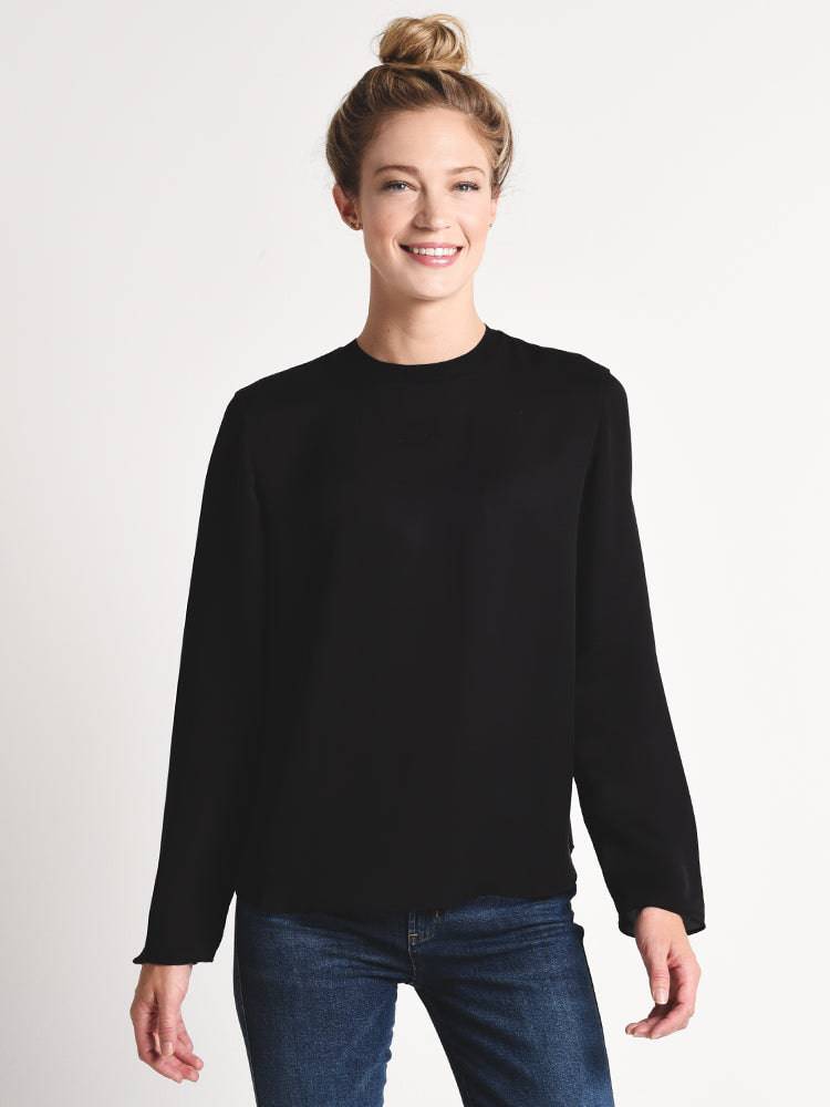 Vince Women's Rib Trim Blouse - Saint Bernard