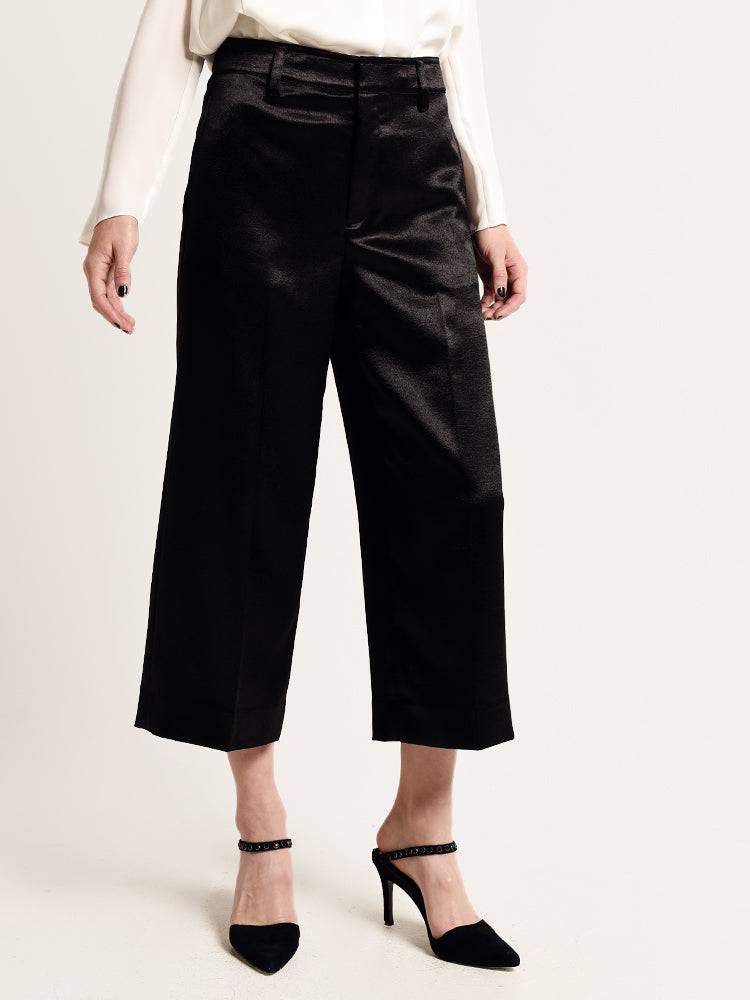 Vince Metallic Satin Crop Wide Pant - Saint Bernard