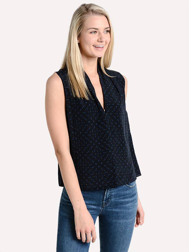 Vince Women's Shadow Dot Sleeveless Blouse - Saint Bernard