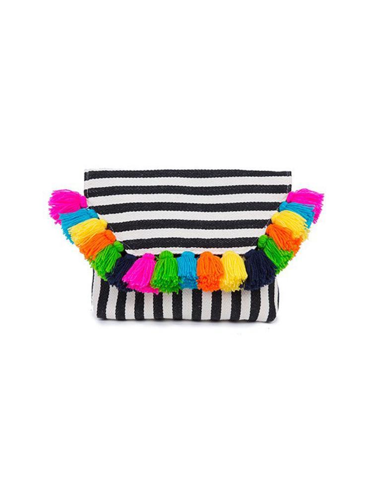 Jadetribe Valerie Fold Over Tassel Clutch - Saint Bernard