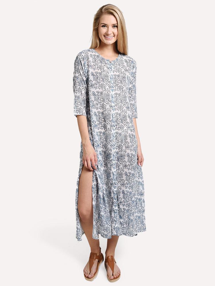 Roller Rabbit Women's Flora Anu Long Kurta - Saint Bernard