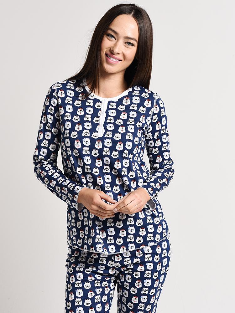 Roller Rabbit Women's Bearry Holidays Pajamas - Saint Bernard