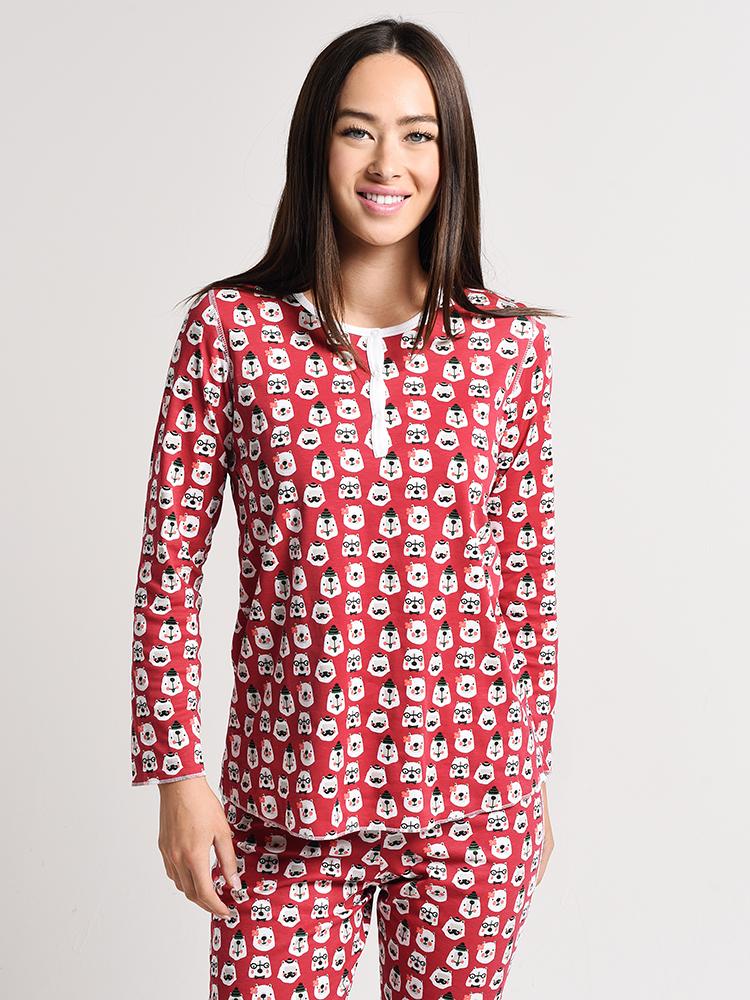 Roller Rabbit Women's Bearry Holidays Pajamas - Saint Bernard