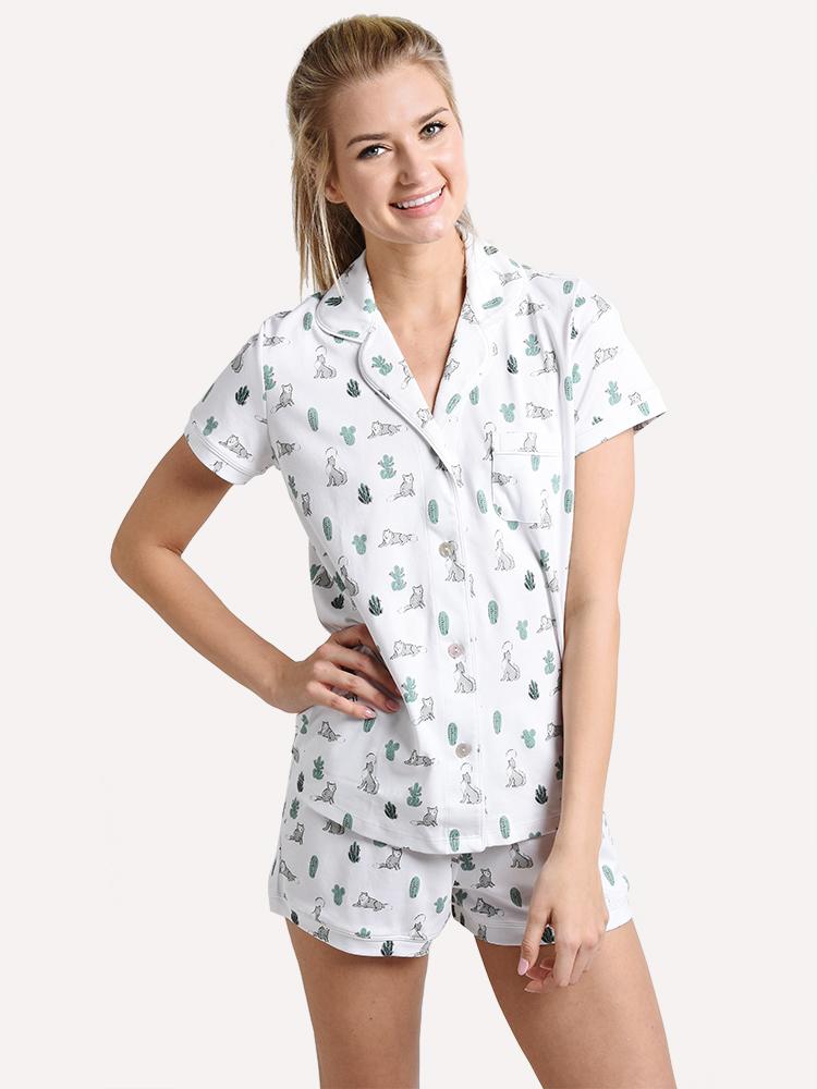 Roller Rabbit Women's Awoo Polo Pajama Set - Saint Bernard