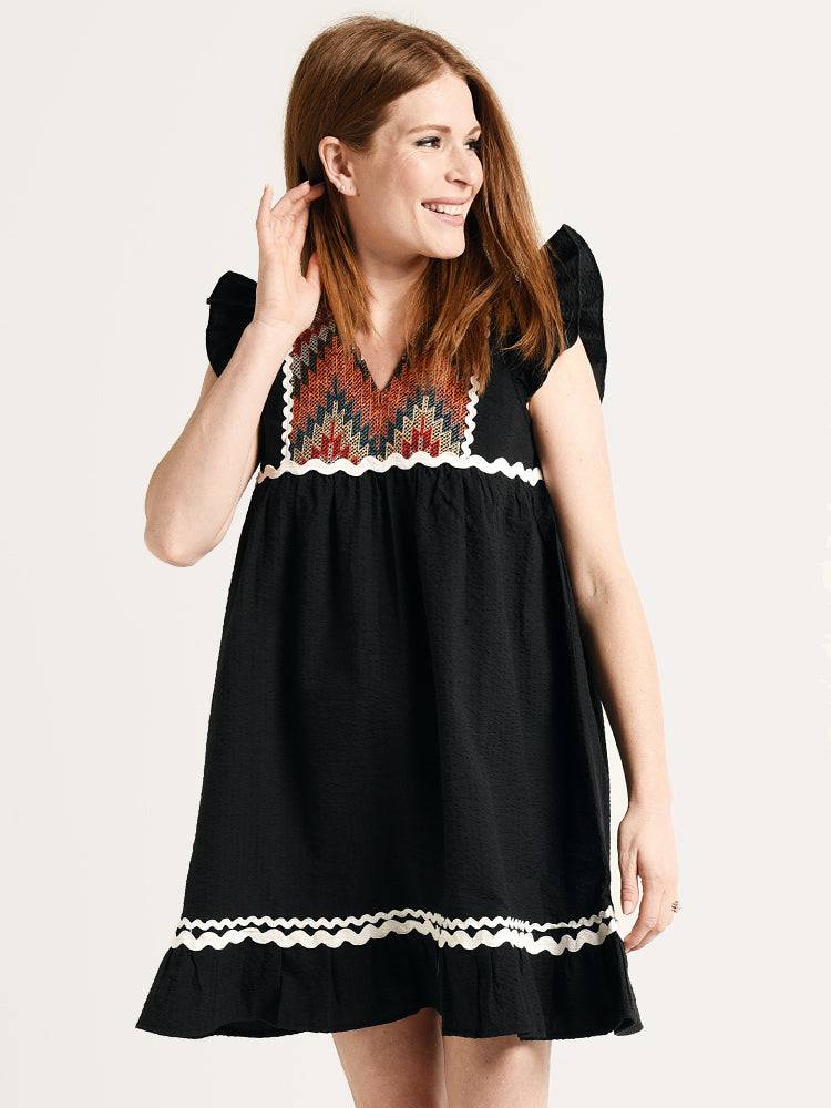 THML Embroidered Shift Dress - Saint Bernard