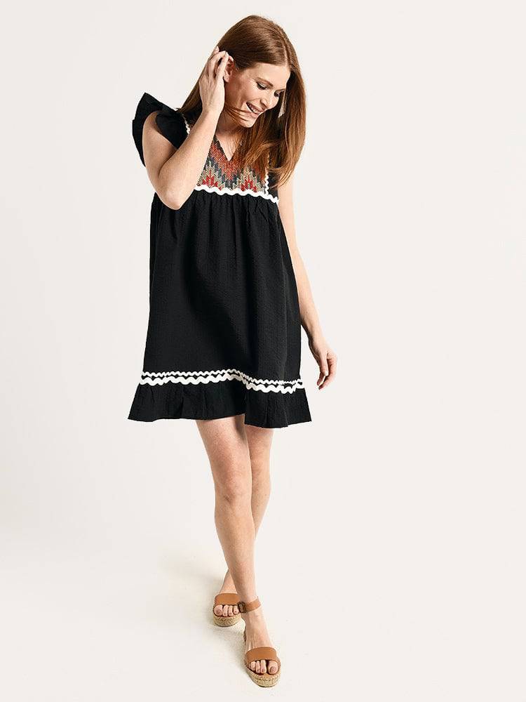 THML Embroidered Shift Dress Saint Bernard THML Embroidered Shift Dress Saint Bernard