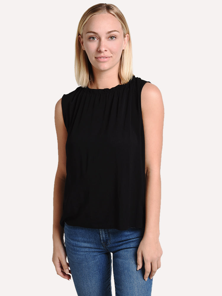 Velvet Wenna Rayon Challis Sleeveless High Neck Blouse - Saint Bernard