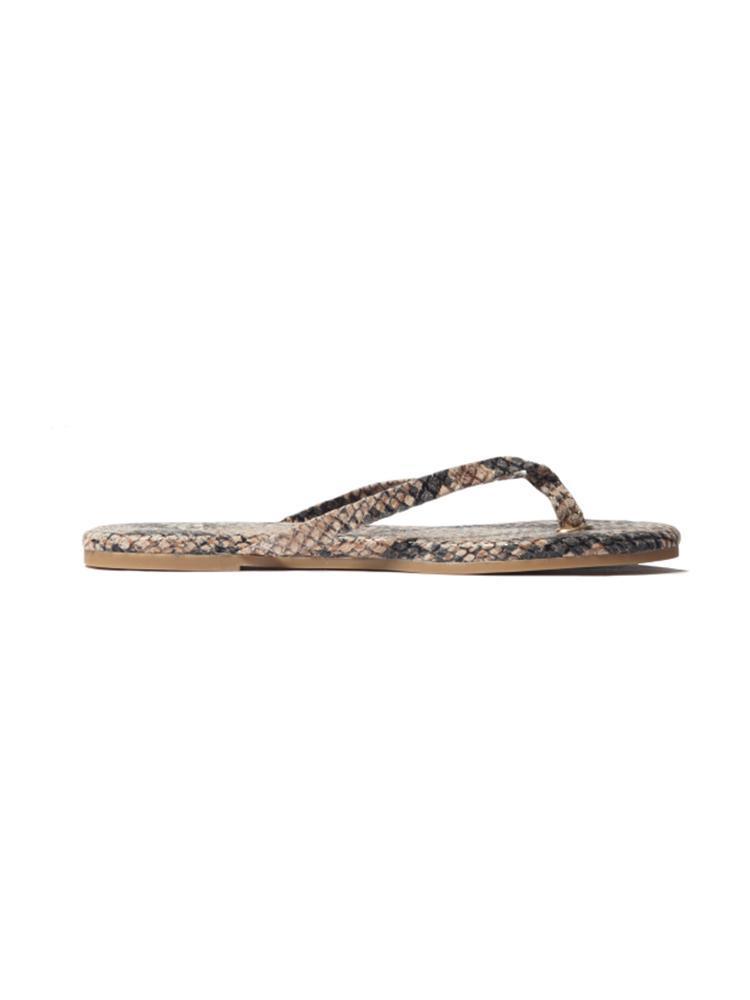 Yosi Samra Serpent Printed Leather Flip Flop - Saint Bernard