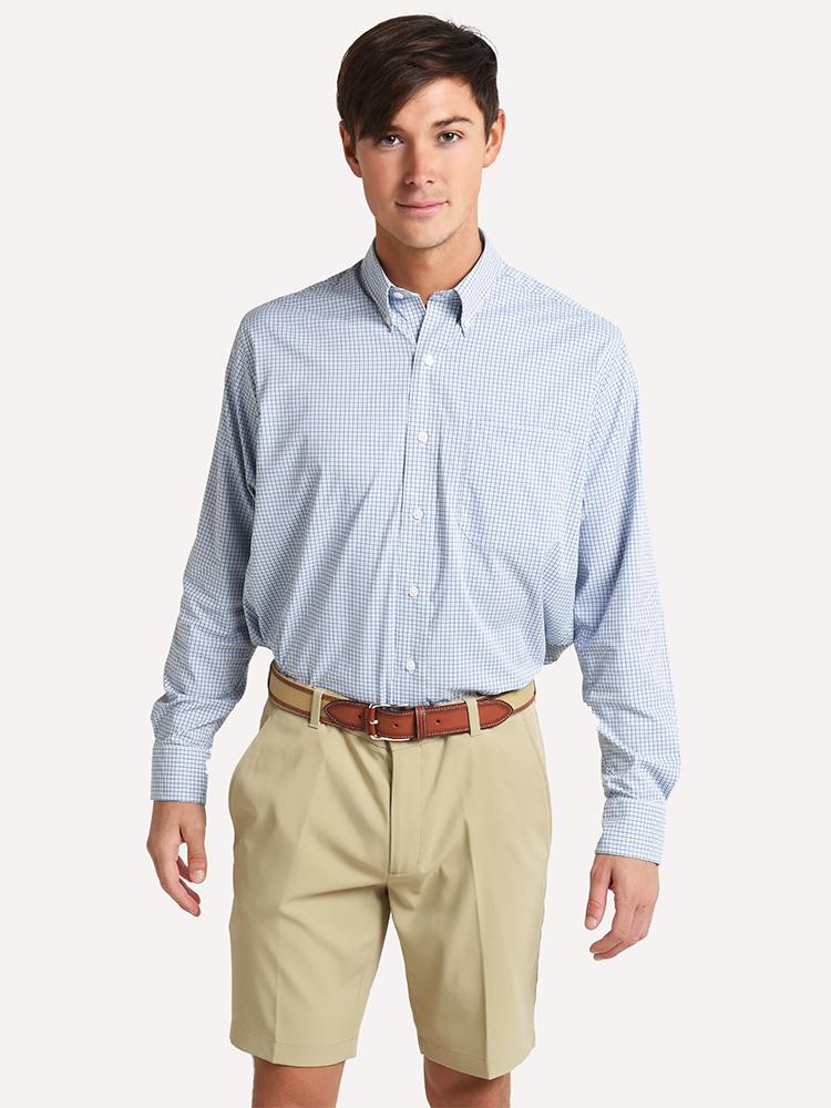 Oxford Howell Plaid Performance Button Down Shirt - Saint Bernard