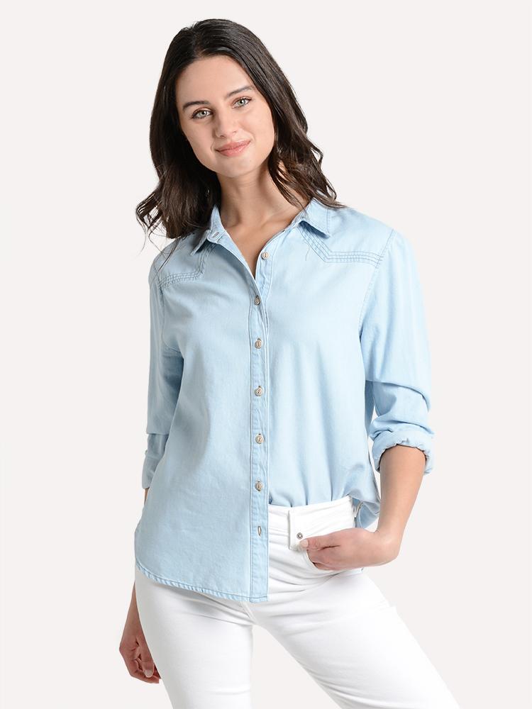 Xirena Sky High Jean Shirt - Saint Bernard