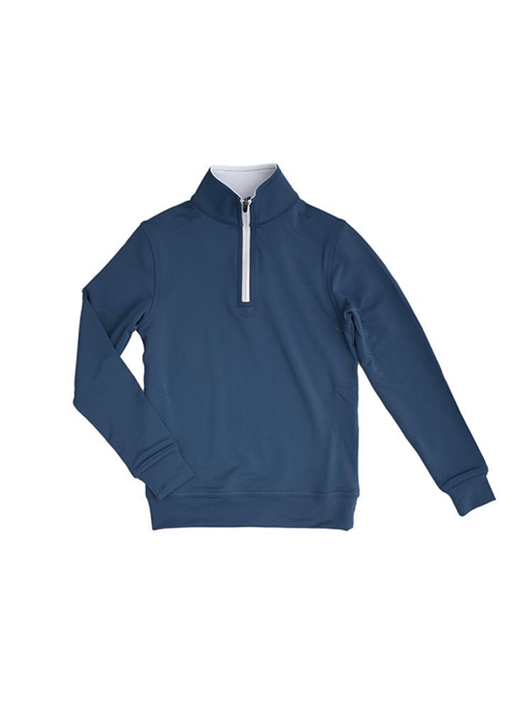 Peter Millar Boys' Perth Stretch Loop Terry Quarter Zip Pullover - Saint Bernard