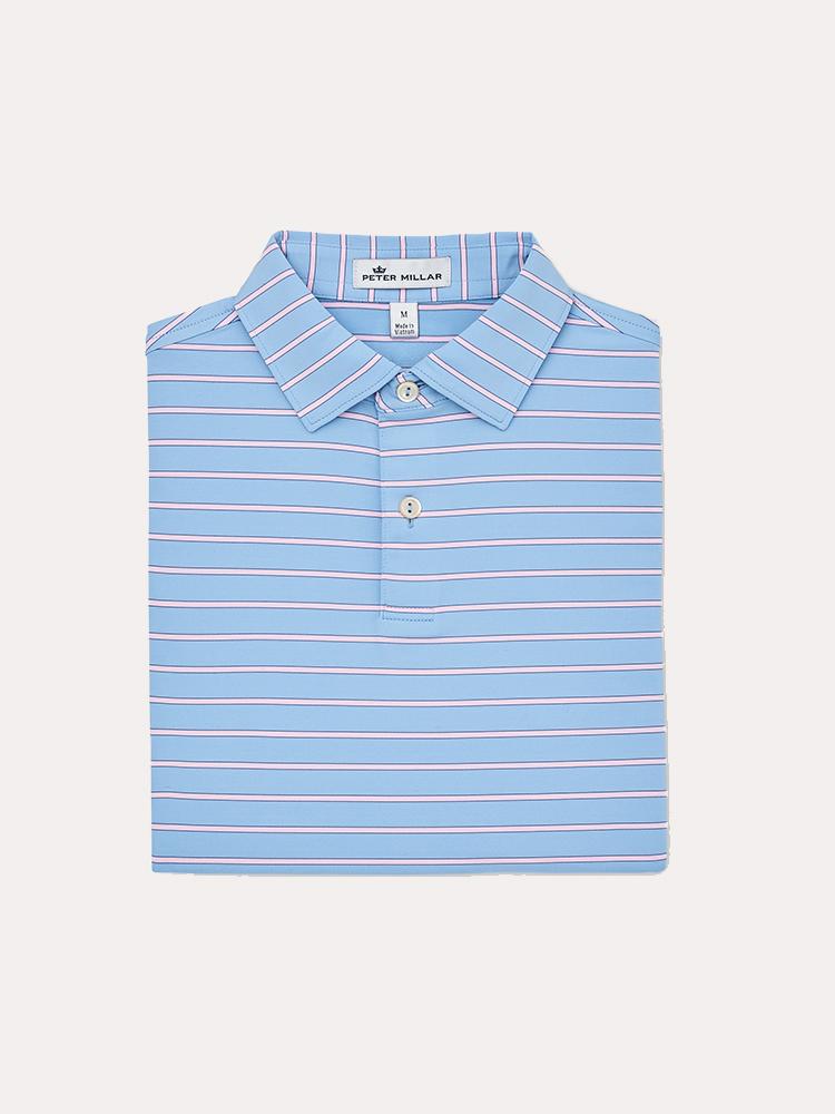 Peter Millar Boys' Keigiel Stripe Stretch Jersey - Saint Bernard