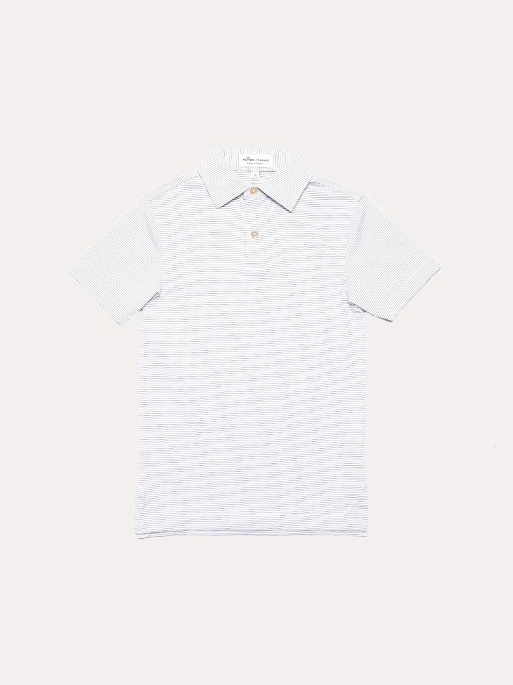 Peter Millar Boys' Halford Stripe Youth Stretch Jersey Polo - Saint Bernard