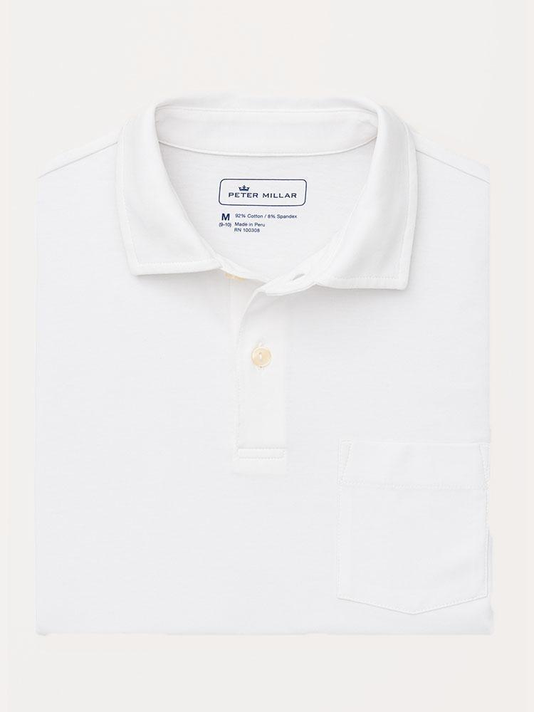 Peter Millar Boys' Solid Seaside Wash Polo - Saint Bernard
