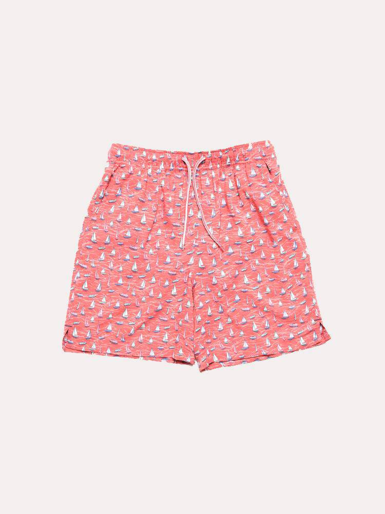 Peter Millar Boys' Confetti Boats Swim Trunk - Saint Bernard