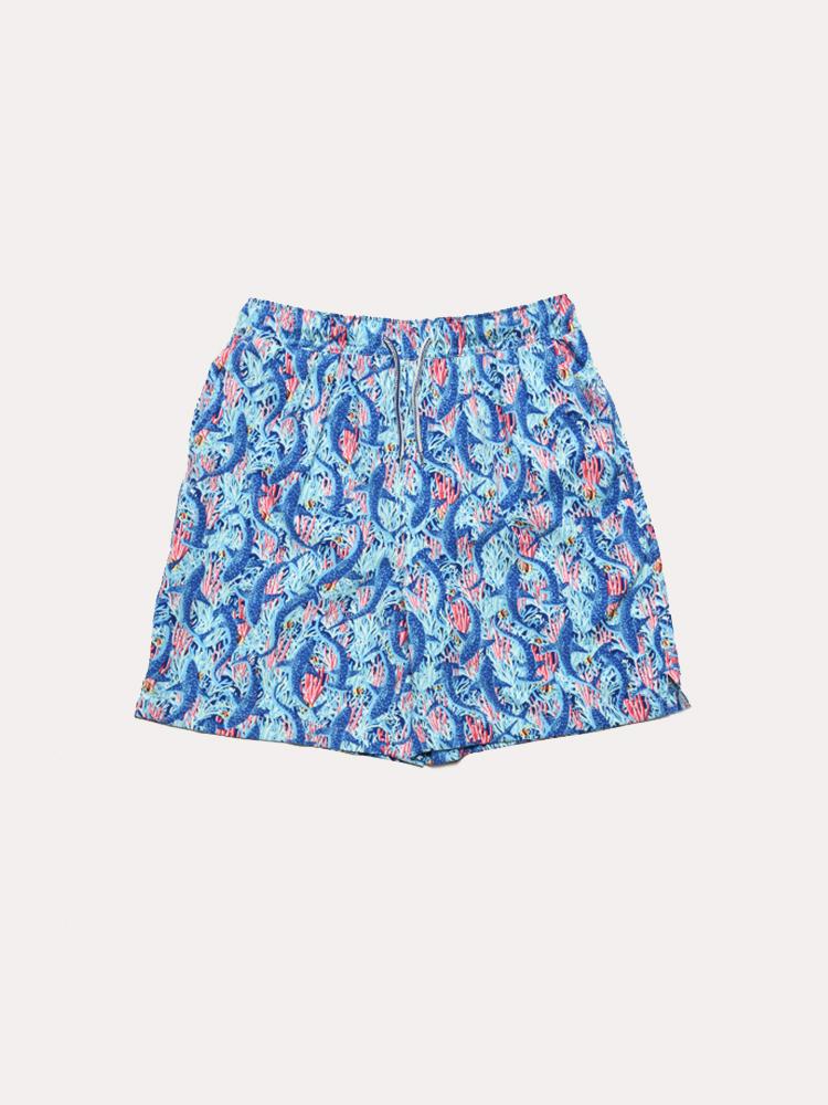 Peter Millar Boys' Sharks Swim Trunk - Saint Bernard