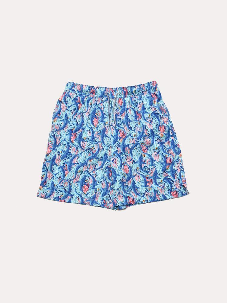 Peter Millar Boys' Sharks Swim Trunk - Saint Bernard