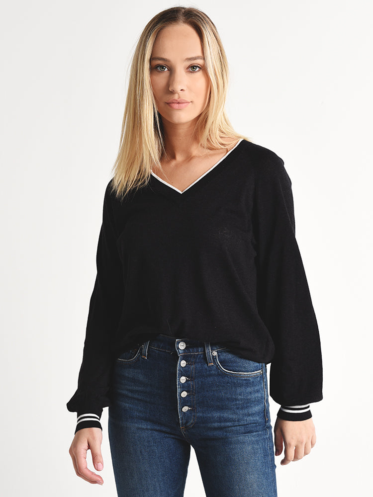 Velvet Zanna Lightweight Stripe Lux Cotton Sweater