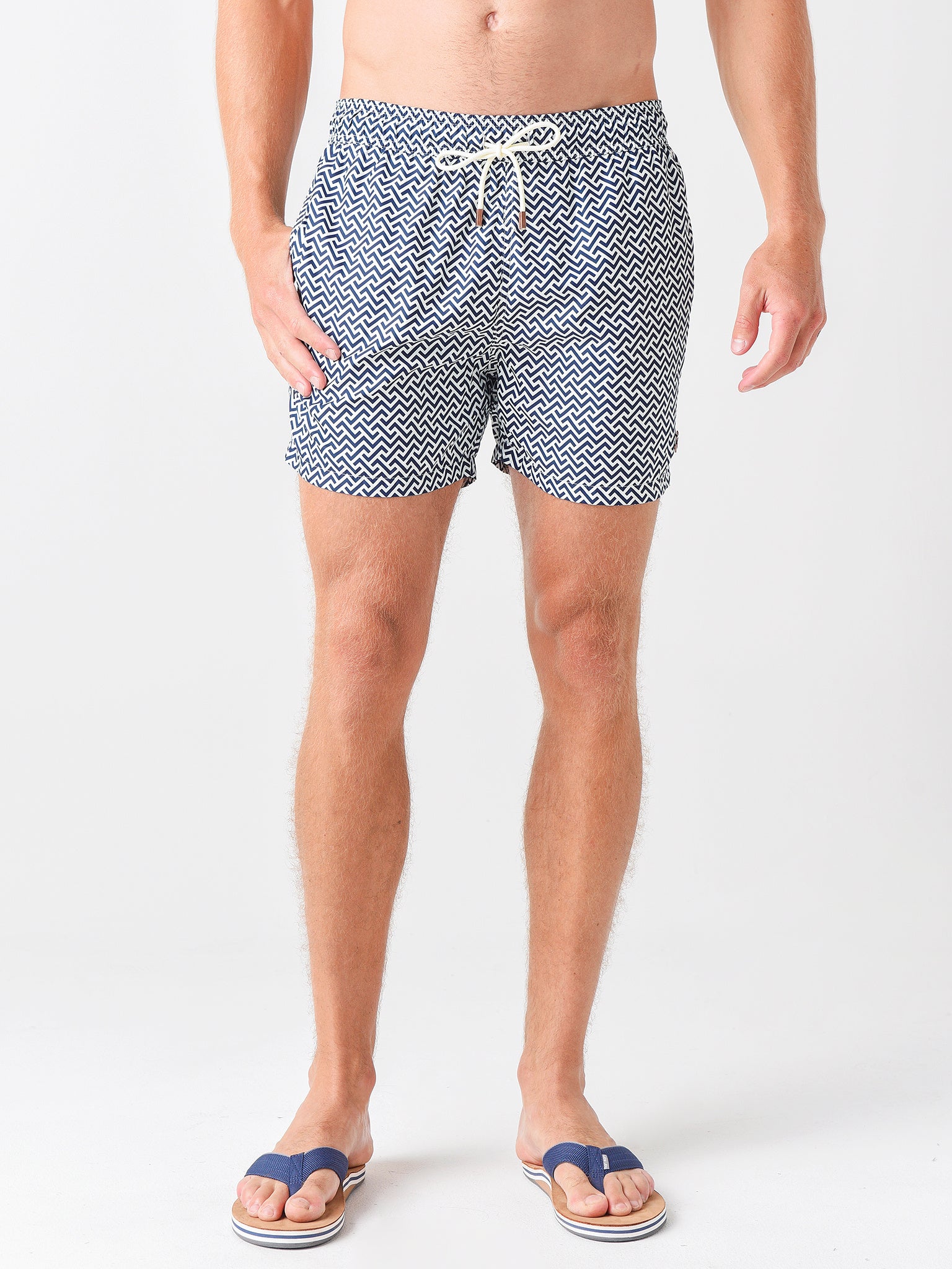 Retromarine Men's Zig Zag Swim Trunk - Saint Bernard